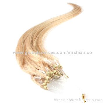 22# Micro Link Brazilian Loop Ring Medium Blonde Human Hair Extension, 0.5/0.8/1.0g/12-26"